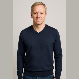 Banana Republic Sweater Luxury Blend Silk Cotton Cashmere Blue VNeck Size S